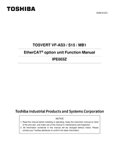 Toshiba TOSVERT VF-AS3 Manual
