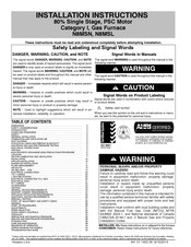 Arcoaire N8MSL Series Installation Instructions Manual