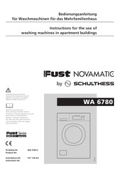 Schulthess Fast NOVAMATIC WA 6780 Instructions For The Use