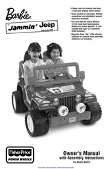 Fisher-Price Power Wheels Barbie Jammin' Jeep Wrangler Owner's Manual With Assembly Instructions