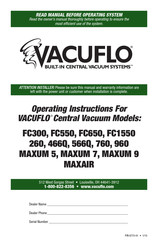 Vacuflo MAXUM 7 Operating Instructions Manual