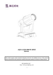 PR Lighting PR-8168 Manual
