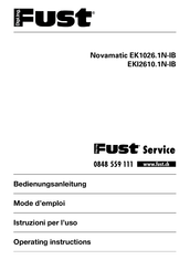 Fust NOVAMATIC EK1026.1N-IB Operating Instructions Manual