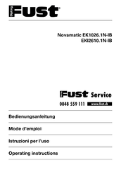 FUST NOVAMATIC EK1026.1N-IB Operating Instructions Manual