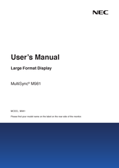 NEC MultiSync M981 User Manual