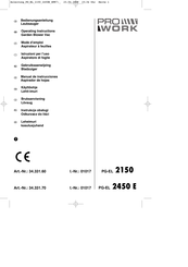 Pro Work PG-EL 2450 E Operating Instructions Manual