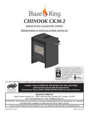 Blaze King CHINOOK CK30.2 Operation & Installation Manual