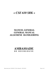 Ambassade de Bourgogne CSE 610 SRK General Manual