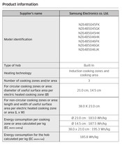 Samsung NZ64B5046JK Product Information
