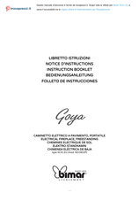 Bimar Goya ND18D2P Instruction Booklet