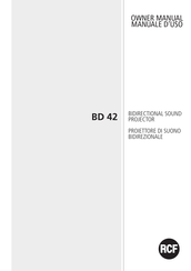 RCF BD 42 Owner's Manual