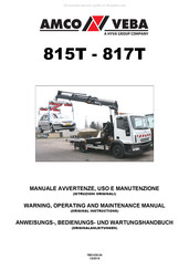Amco Veba 815T Warning, Operating And Maintenance Manual