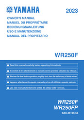 Yamaha WR250F 2023 Owner's Manual
