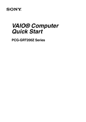Sony VAIO PCG-GRT200Z Series Quick Start Manual