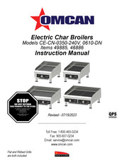 Omcan CE-CN-0610-DN Instruction Manual