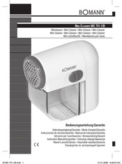 BOMANN MC 701 CB Instruction Manual & Guarantee
