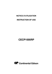 Continental Edison CECP1000RP Instructions Of Use