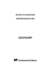 Continental Edison CECP533RP Instructions Of Use