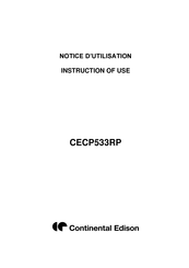 CONTINENTAL EDISON CECP533RP Instructions Of Use