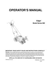 MTD Yard Machines 580 Series Operator's Manual