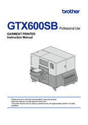 Brother GTX600SB Instruction Manual