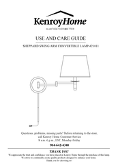 Kenroy Home SHEPPARD 21011 Use And Care Manual