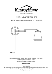 Kenroy Home METRO 21009 Use And Care Manual