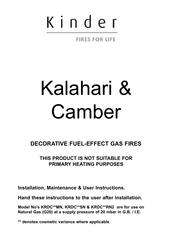 Kinder Camber KRDC MN Series Installation, Maintenance & User Instructions