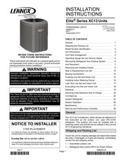 Lennox Elite XC13 Installation Instructions Manual