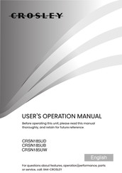 Crosley CRSN185UD User's Operation Manual