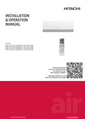Hitachi RAK-AH13PCASM Installation & Operation Manual