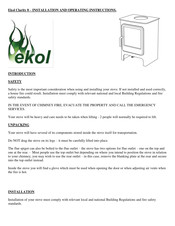 Ekol Clarity 8 Installation And Operating Instructions Manual