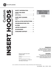 GE UVC9420SLSS Owner's Manual & Installation Instructions