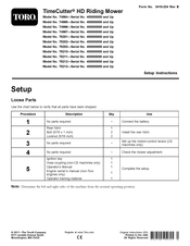 Toro 75203 Setup Instructions