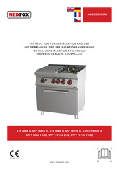 Redfox STP 70/80 G Instructions For Installation And Use Manual