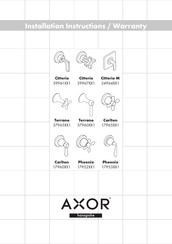 Hans Grohe Axor Carlton 17960 1 Series Installation Instructions / Warranty
