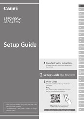 Canon LBP243dw Setup Manual