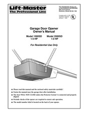 Chamberlain 2000SD Owner's Manual