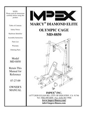 Impex MARCY DIAMOND ELITE MD-8850 Owner's Manual