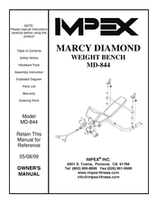 Impex MARCY DIAMOND MD-844 Owner's Manual