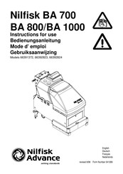 Nilfisk-Advance 66391372 Instructions For Use Manual