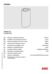 KWC 213.0651.922 Installation And Operating Instructions Manual