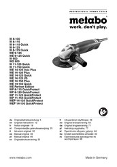 Metabo WE 14-125 Plus Original Instructions Manual