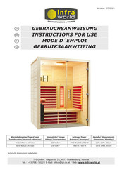 infra world TrioSol Natura 147 Glas Instructions For Use Manual
