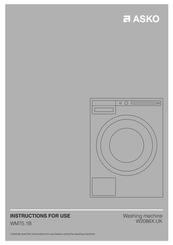 Asko W2086X.UK Instructions For Use Manual