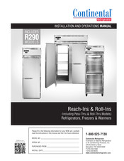 Continental Refrigerator DL3RRFE-SS-PT-HD Installation And Operation Manual
