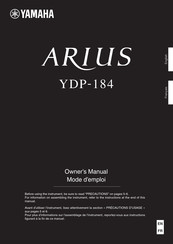 Yamaha Arius YDP-184 Owner's Manual