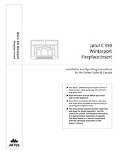 Jøtul C 350 Winterport Installation And Operating Instructions Manual