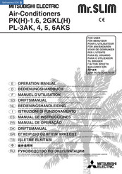 Mitsubishi Electric Mr. Slim PL-3AK Operation Manual