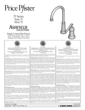 Black & Decker Price Pfister ASHFIELD 72 Series Installation Instructions Manual